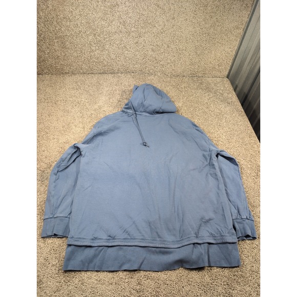 Athleta Sundown Alliance Hoodie Blue Ribbed V-Neck Pullover XL - Picture 9 of 9
